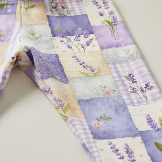 Floral Lavender Patchwork Digital Seamless Pattern