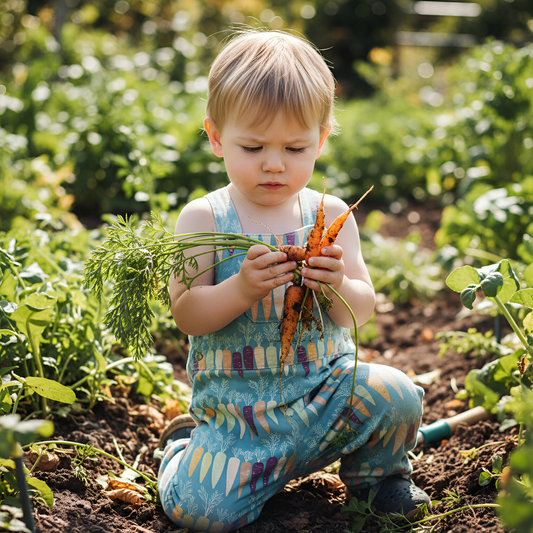 Carrots on Teal Digital Seamless Pattern