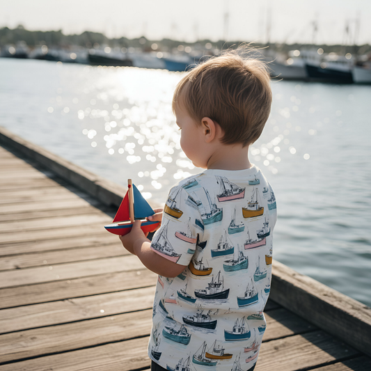 Busy Boats Digital Seamless Pattern