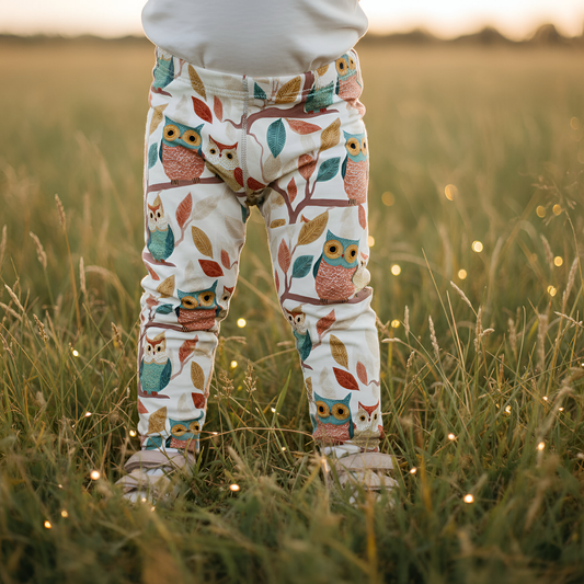 Boho Baby Owls Digital Seamless Pattern