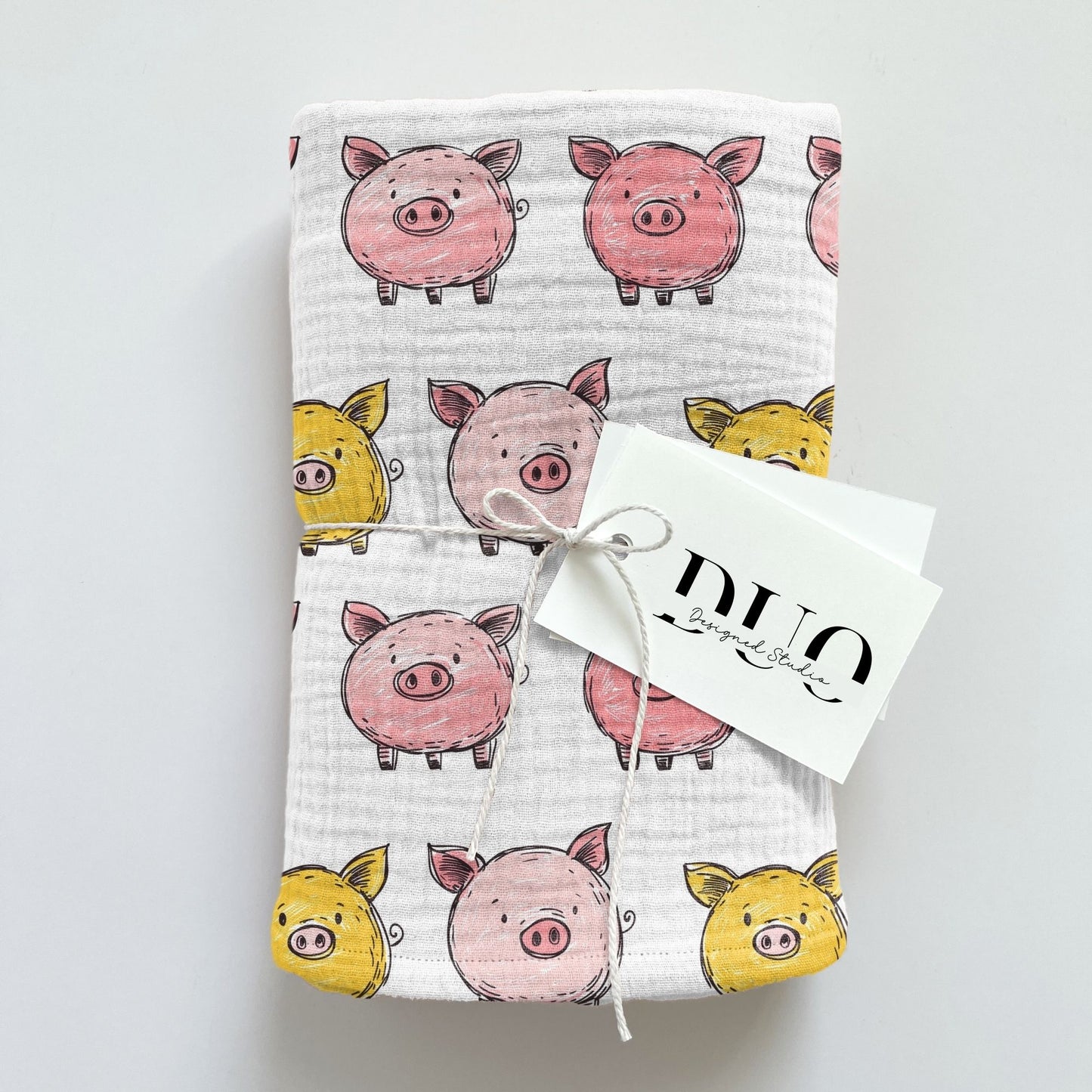 Illustrated Pigs Digital Seamless Pattern