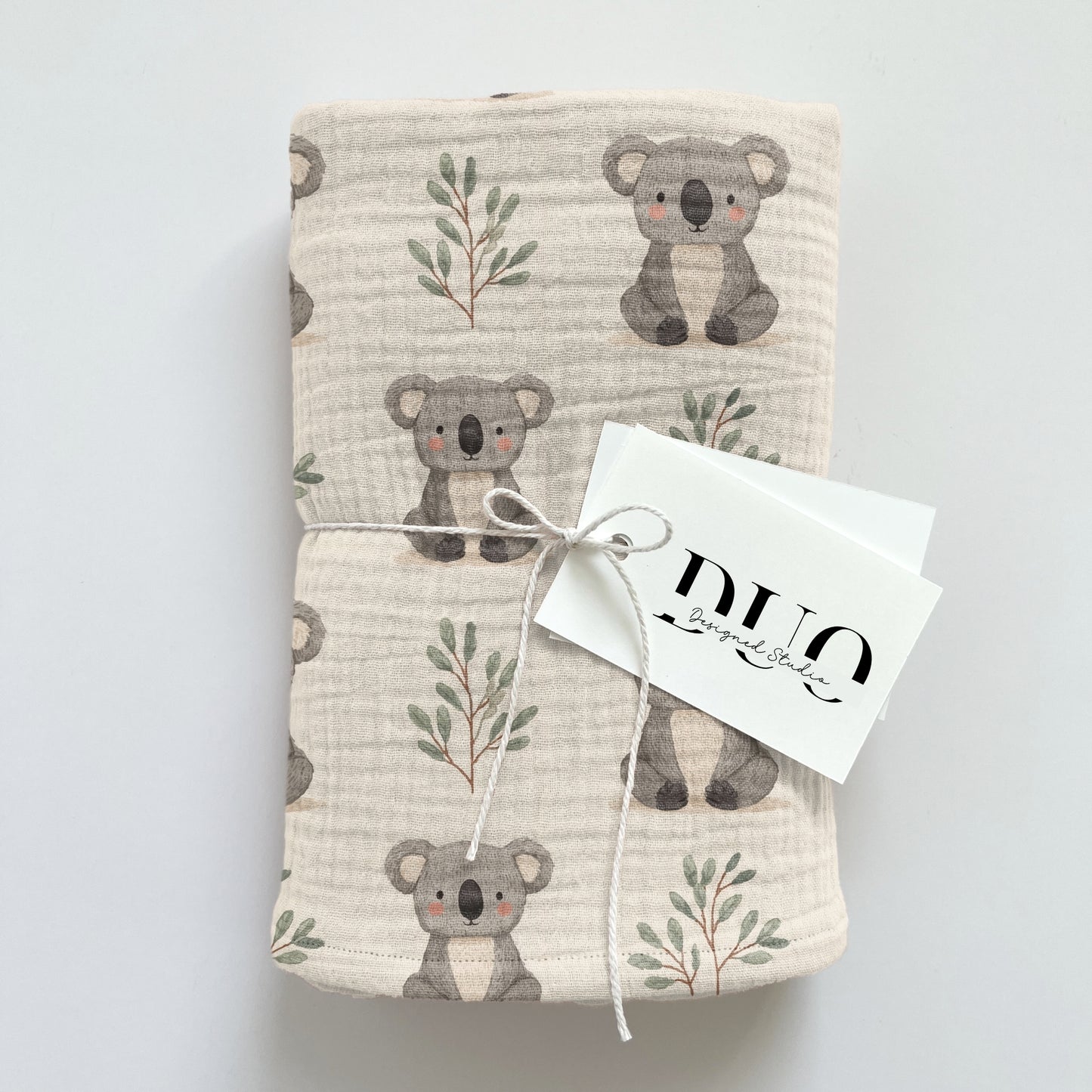 Koalas on Neutral Digital Seamless Pattern