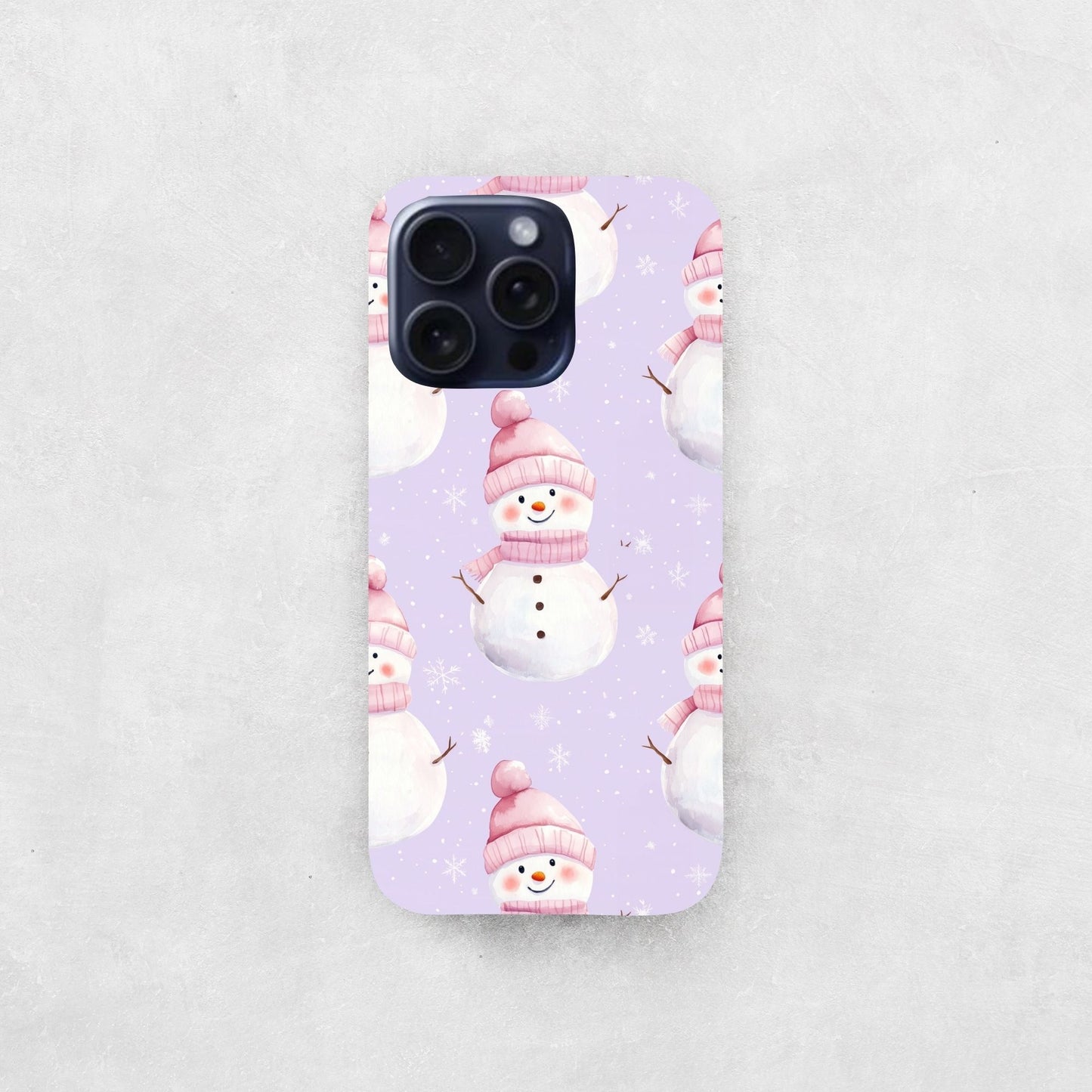 Lilac Snowmen Digital Seamless Pattern