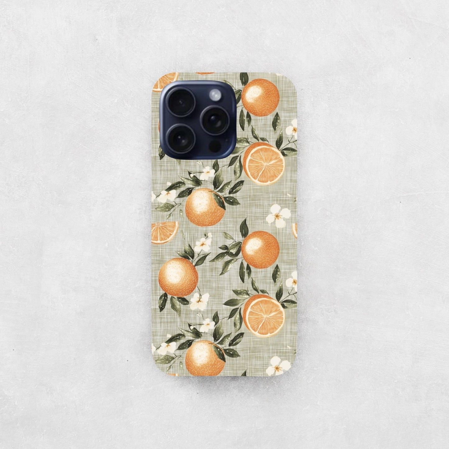 Linen Oranges Digital Seamless Pattern