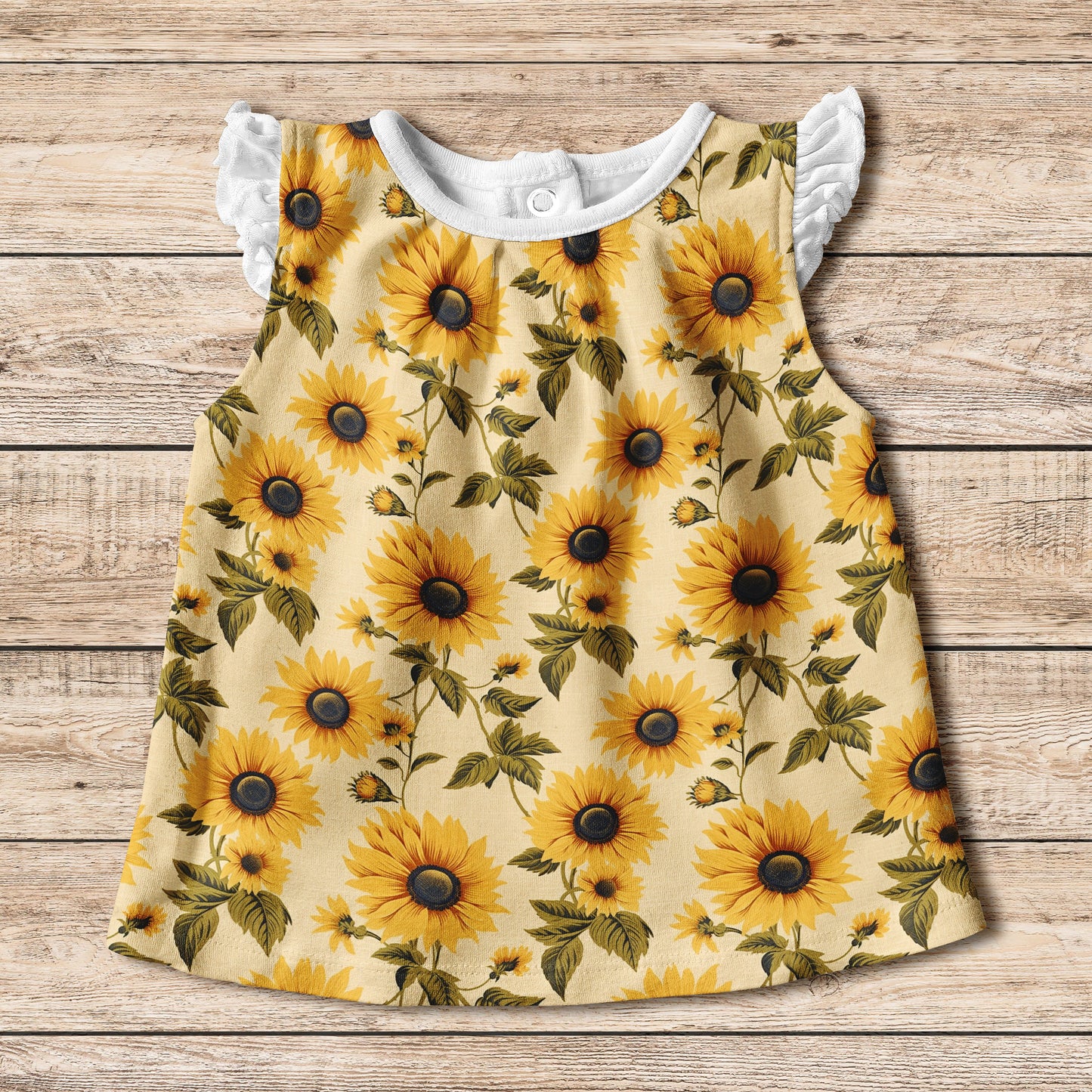 Linen Sunflowers Digital Seamless Pattern