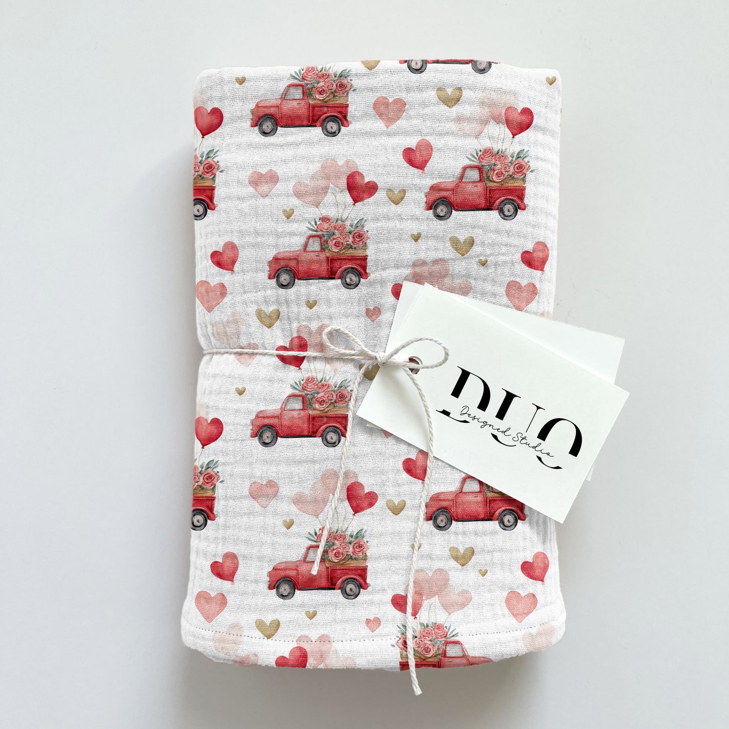 Love Heart Trucks Digital Seamless Pattern