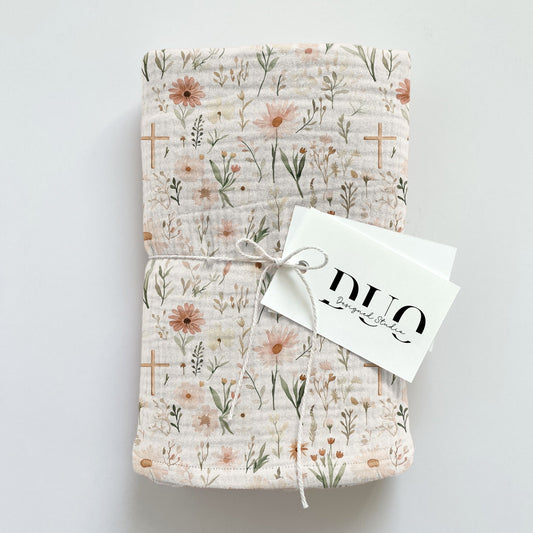 Meadow Flowers & Crosses Digital Seamless Pattern