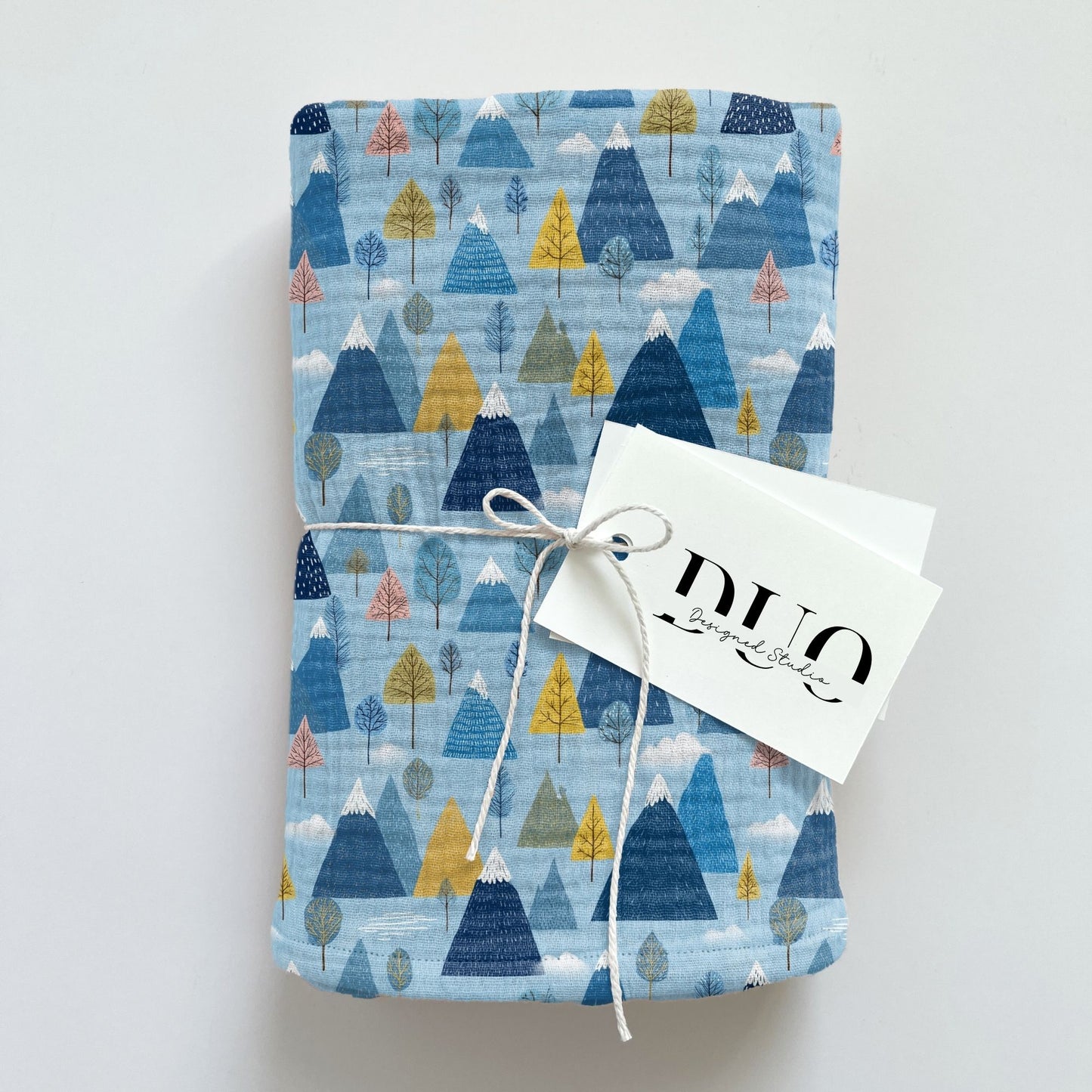 Minimalist Blue Peaks Digital Seamless Pattern