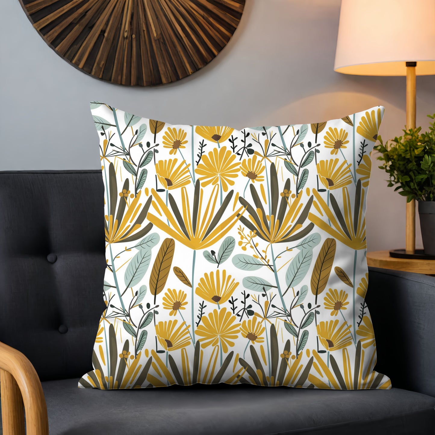 Mustard Floral Digital Seamless Pattern