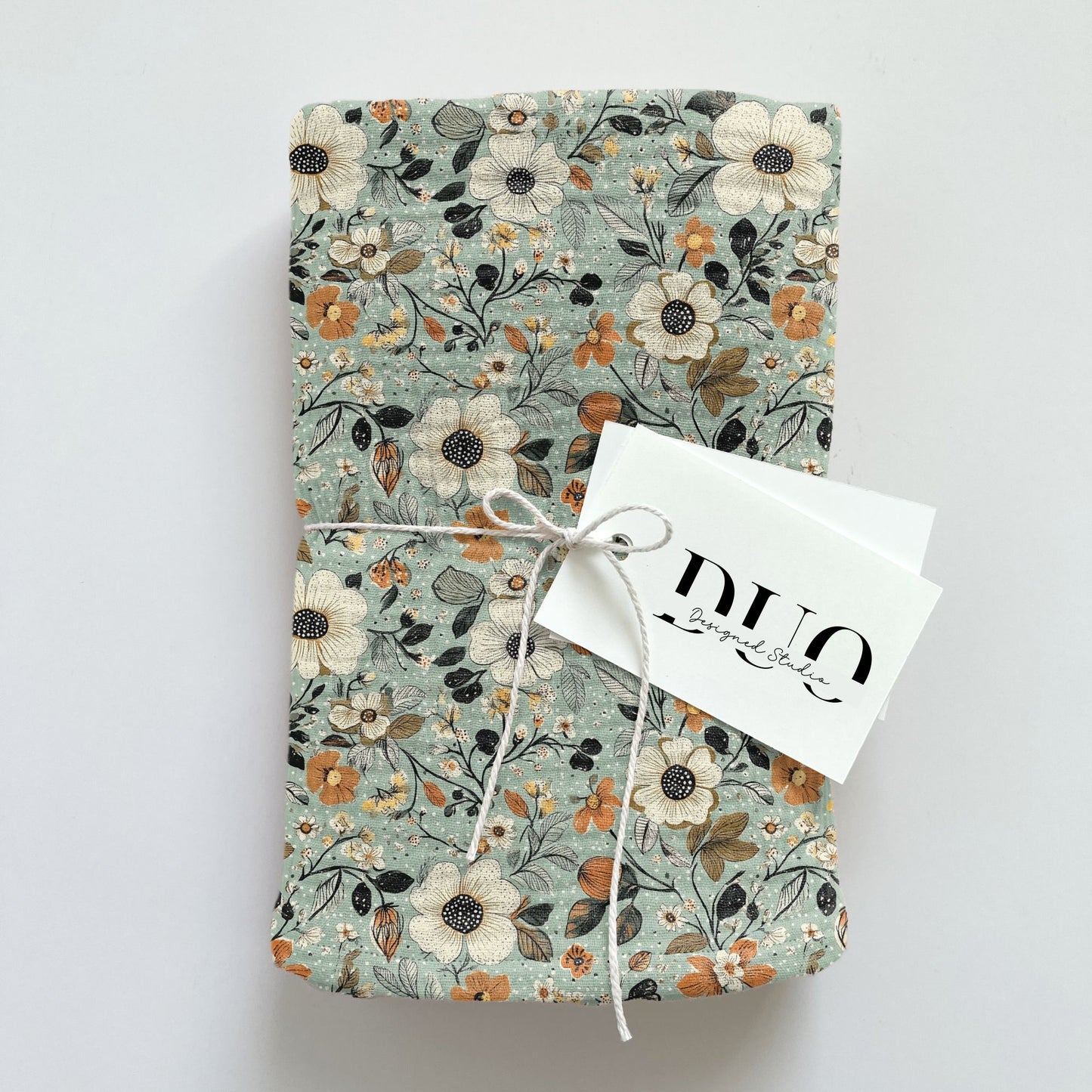 Muted Teal Floral Digital Seamless Pattern