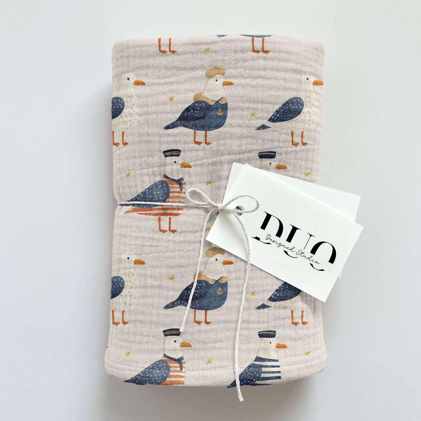 Nautical Seagulls Digital Seamless Pattern