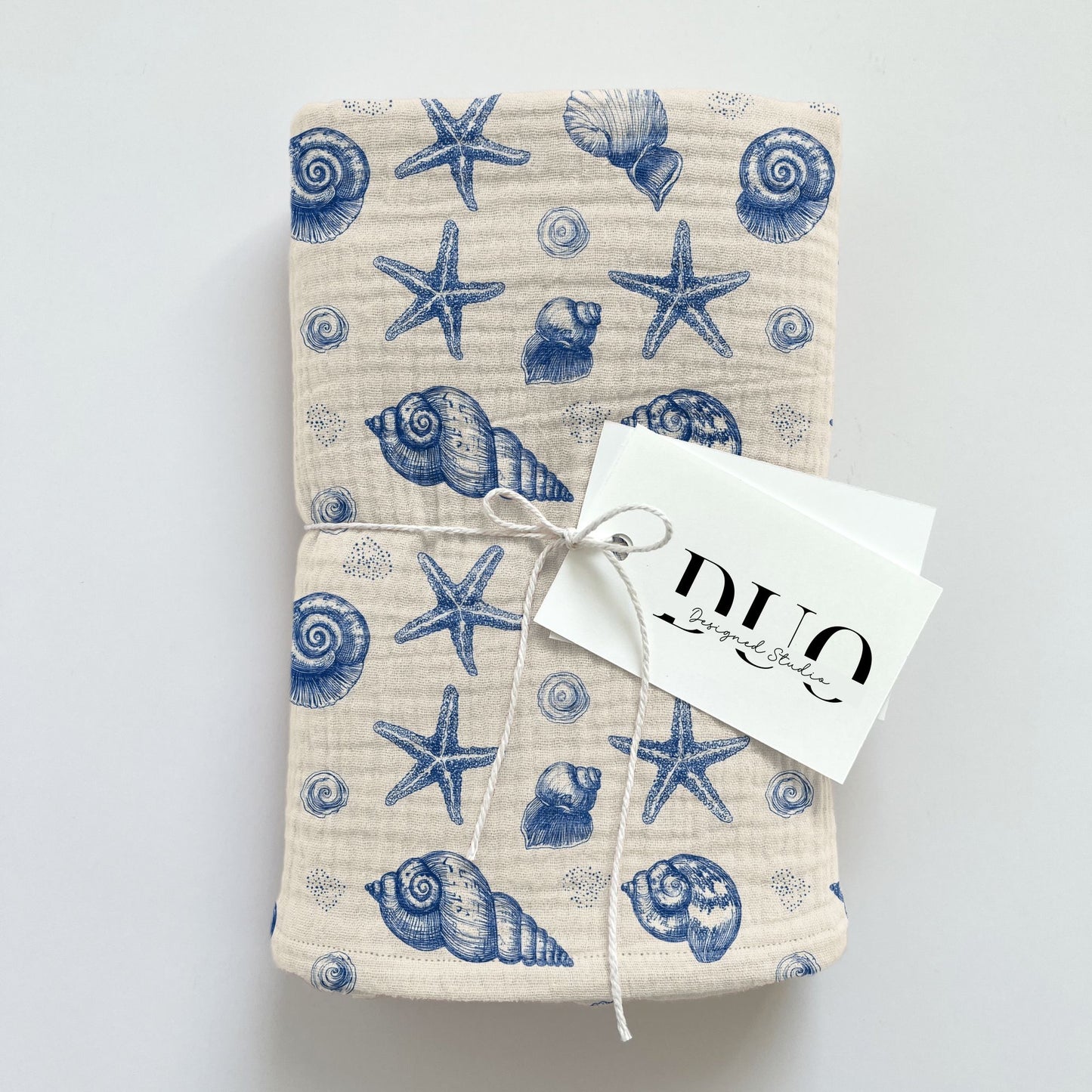 Navy Seashells Digital Seamless Pattern