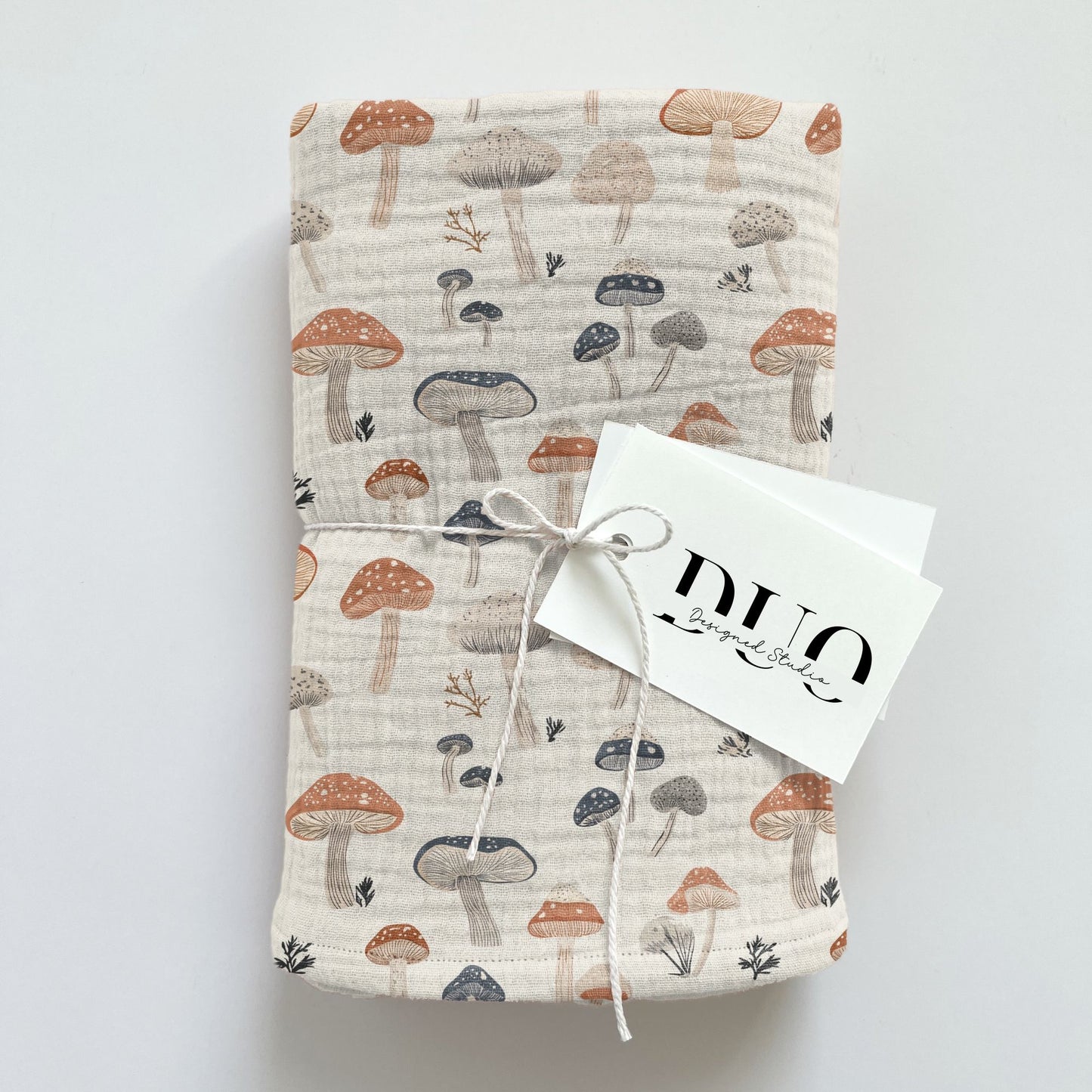 Navy & Red Fungi Digital Seamless Pattern