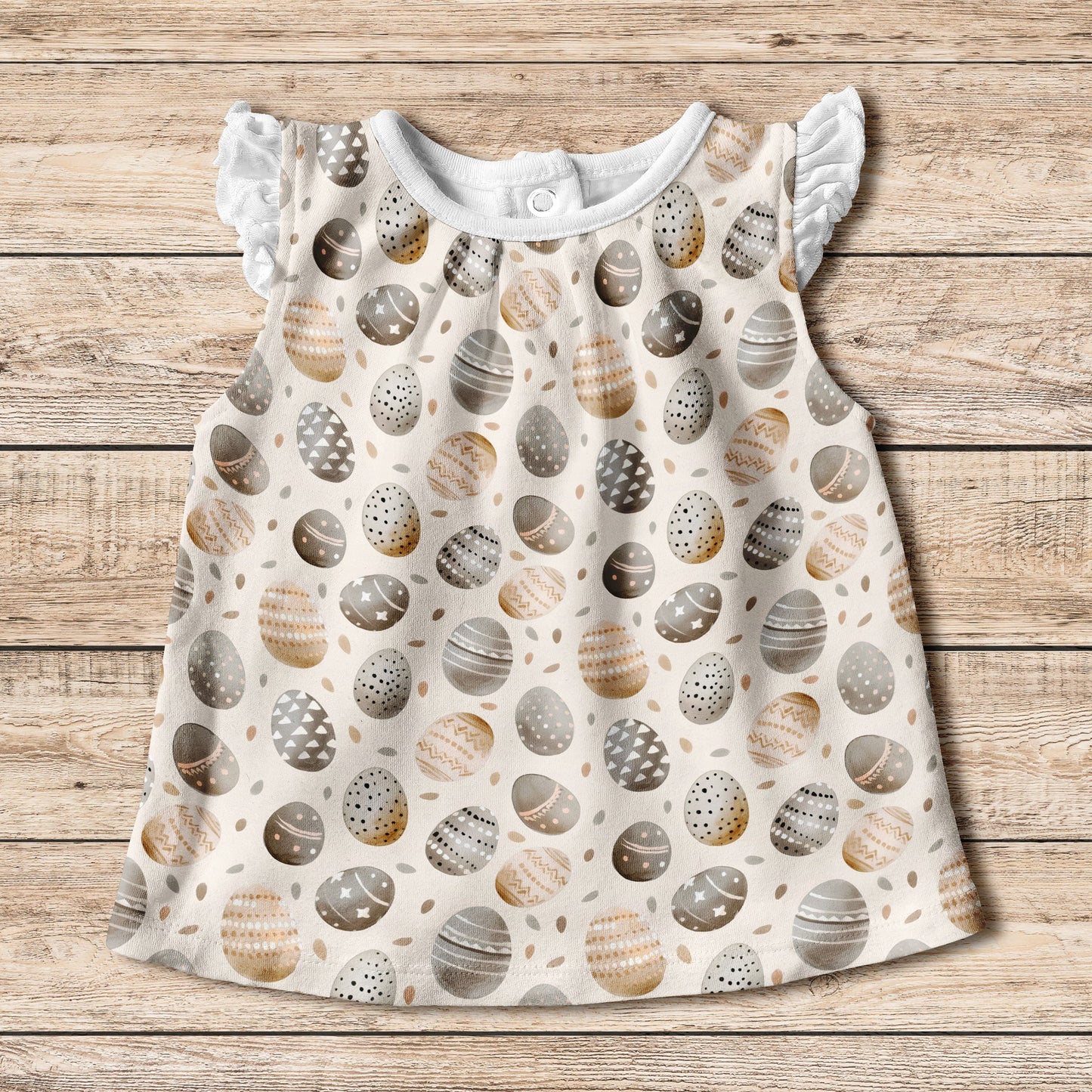 Neutral Easter Eggs Digital Seamless Pattern