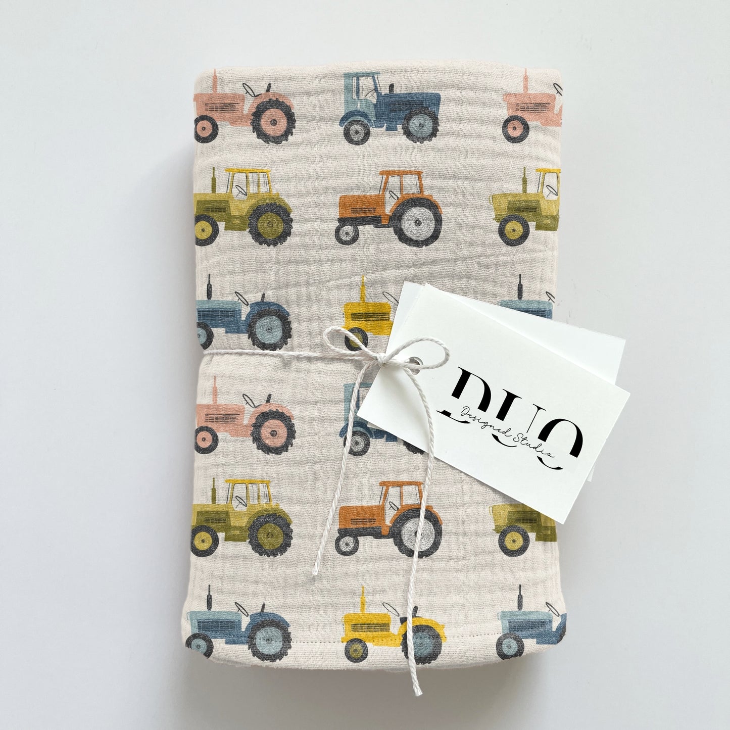 Neutral Tractor Line-Up Digital Seamless Pattern