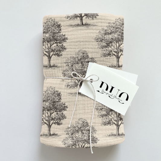 Oak Trees Digital Seamless Pattern