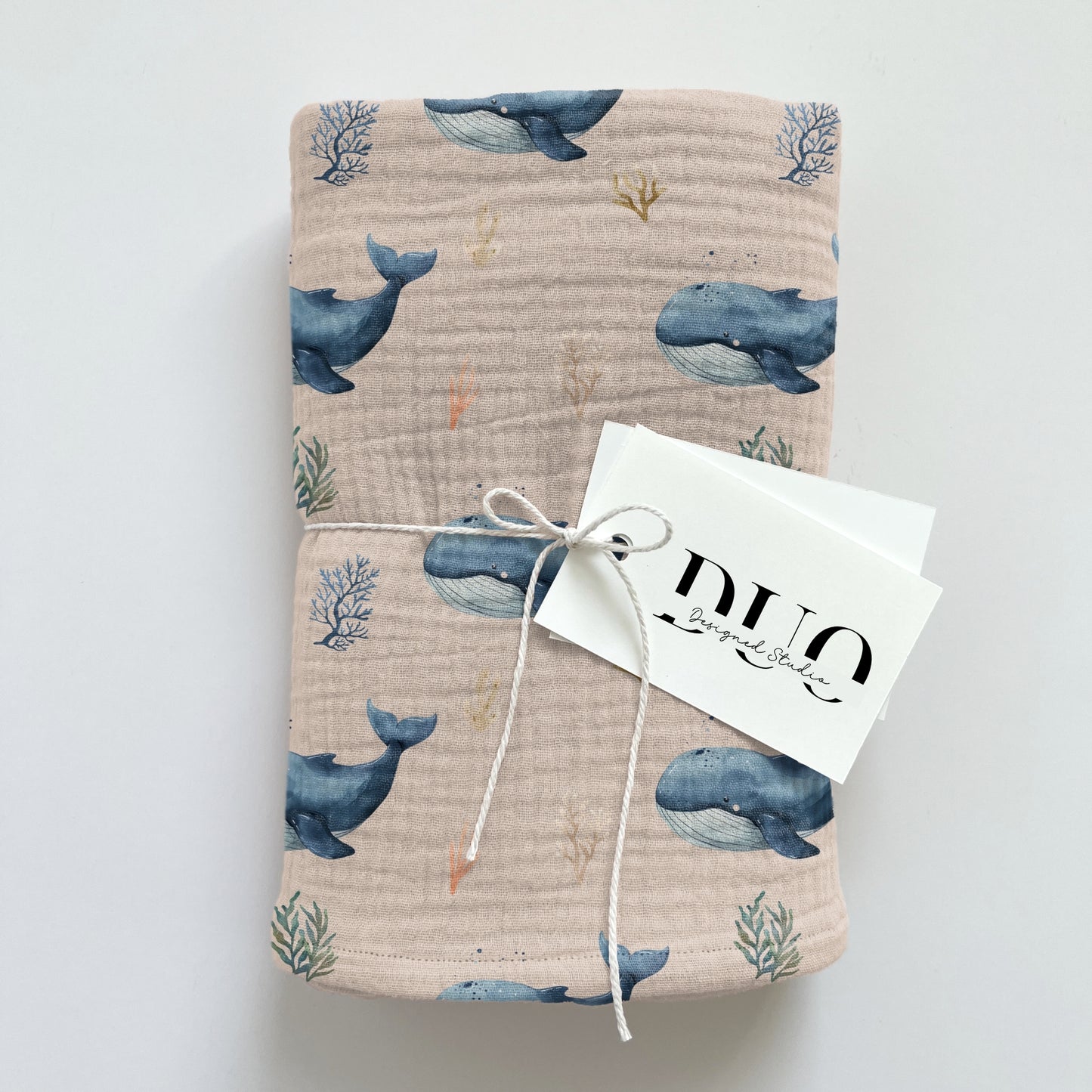 Ocean Whale Pink Digital Seamless Pattern