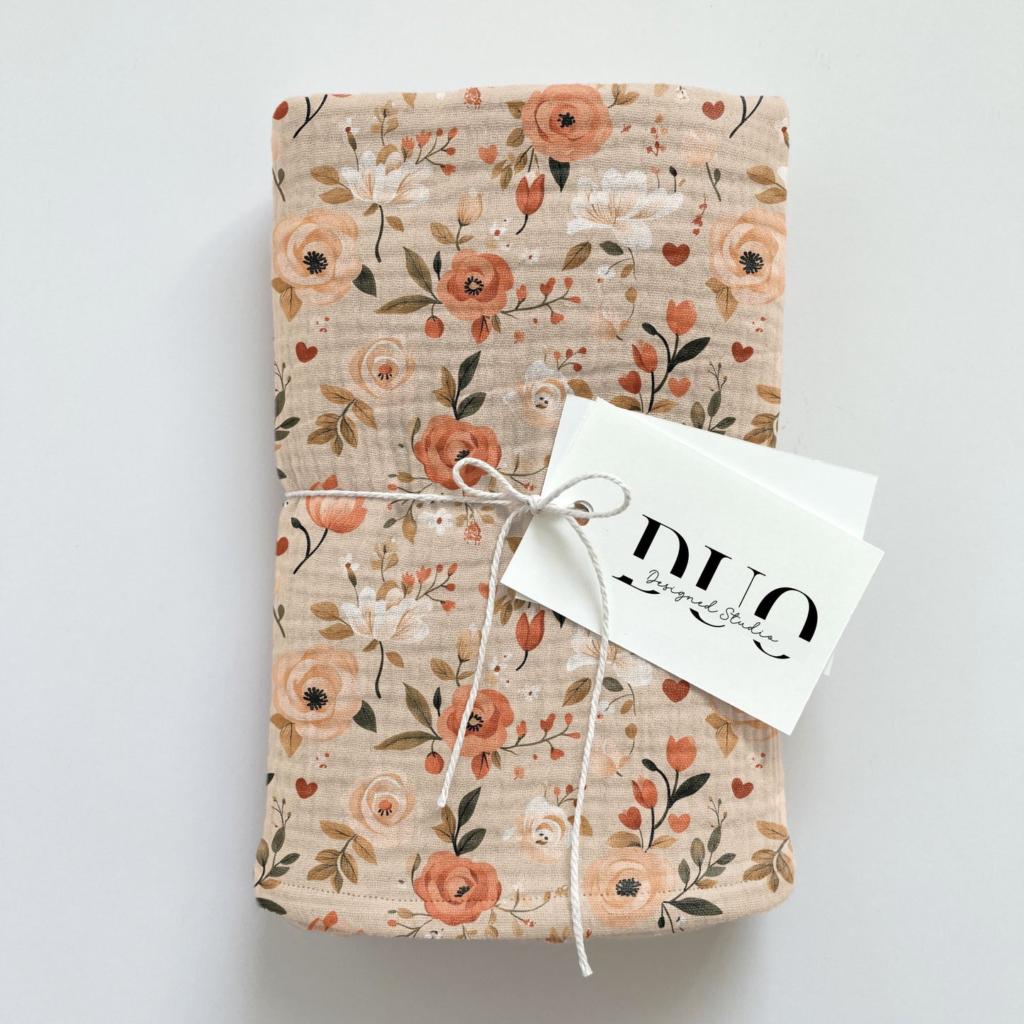 Orange Heart Roses Digital Seamless Pattern