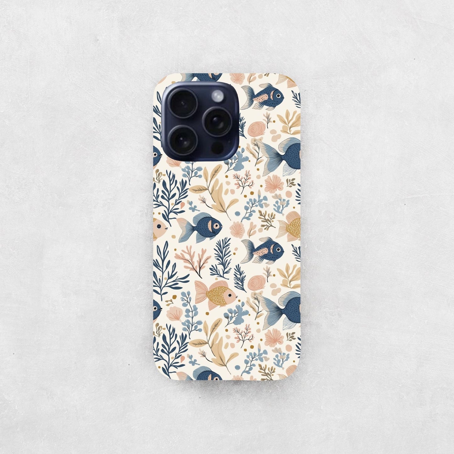 Pastel Fishes Digital Seamless Pattern