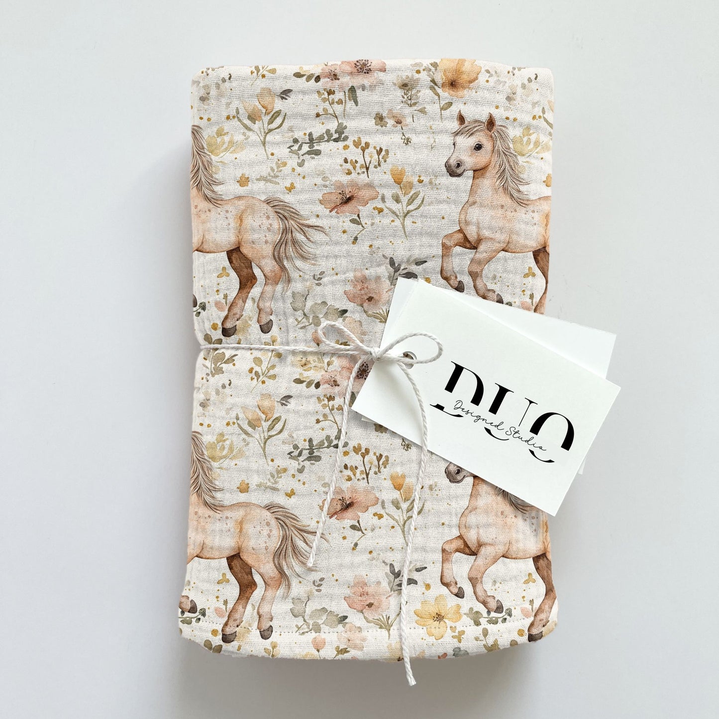 Pastel Floral Horse Digital Seamless Pattern