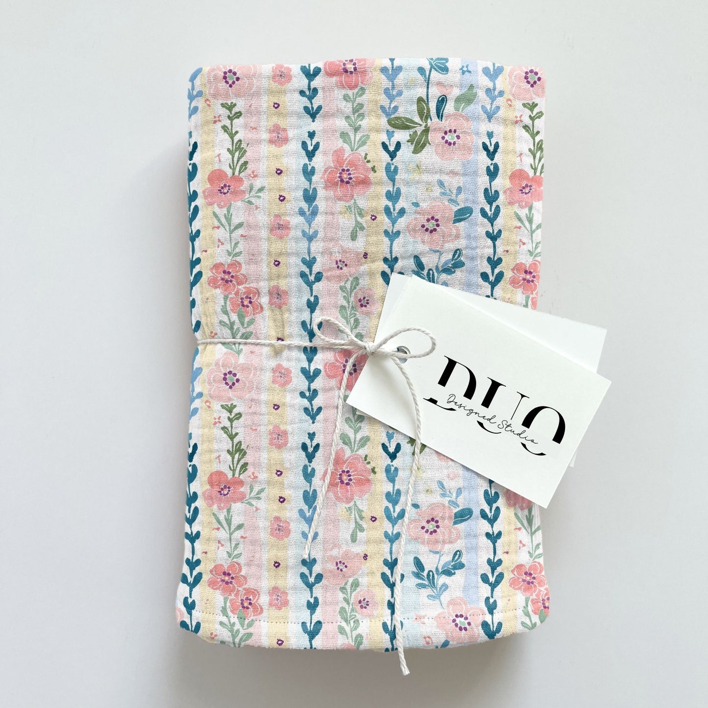 Pastel Floral Stripes Digital Seamless Pattern