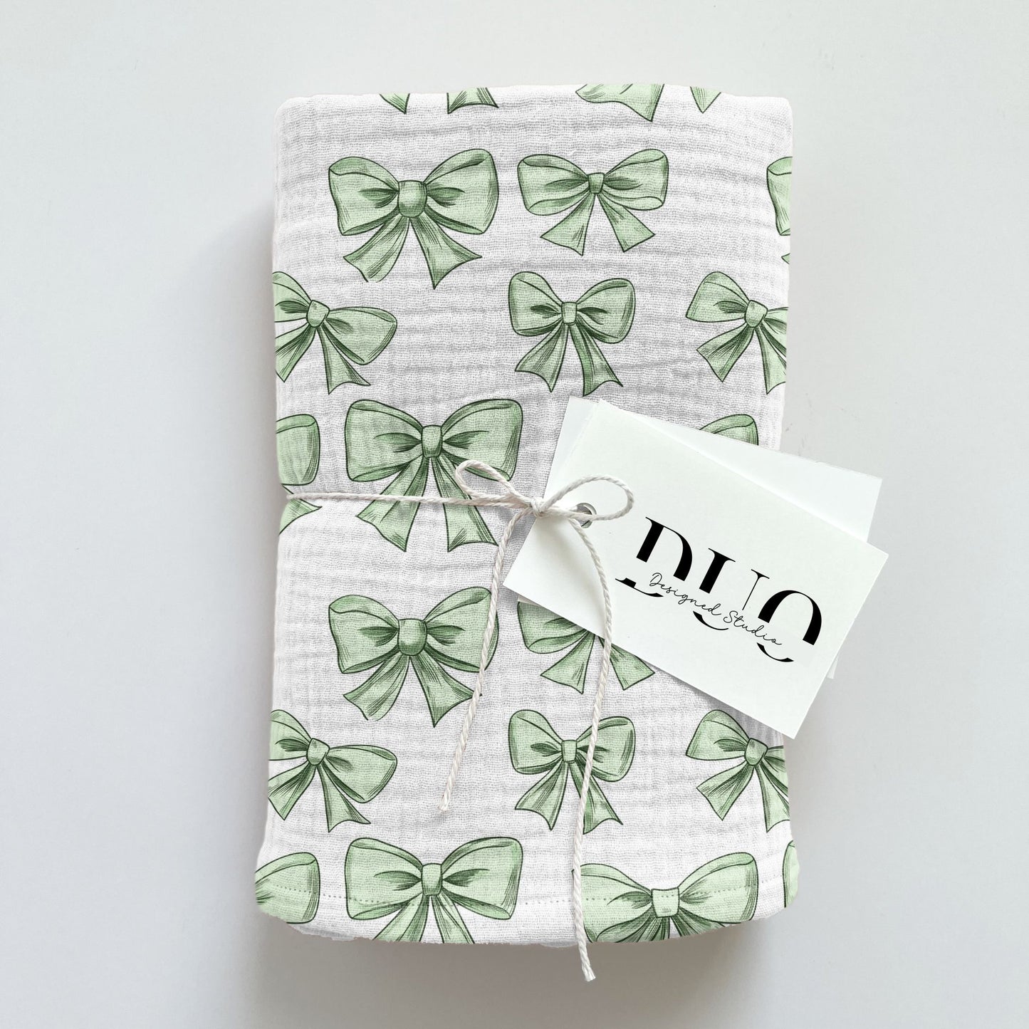Pastel Green Bows Digital Seamless Pattern