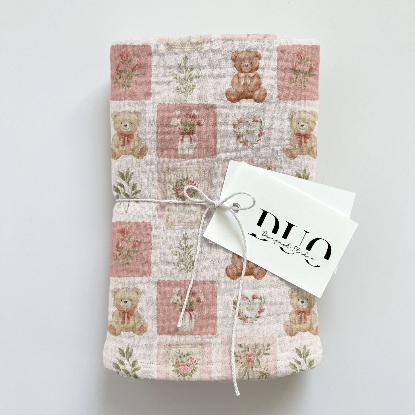 Pastel Pink Vintage Bears Digital Seamless Pattern