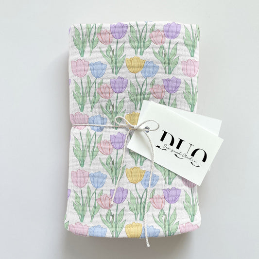 Pastel Tulips Digital Seamless Pattern