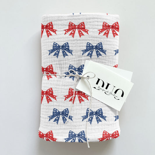 Patriotic Coquette Bows Digital Seamless Pattern