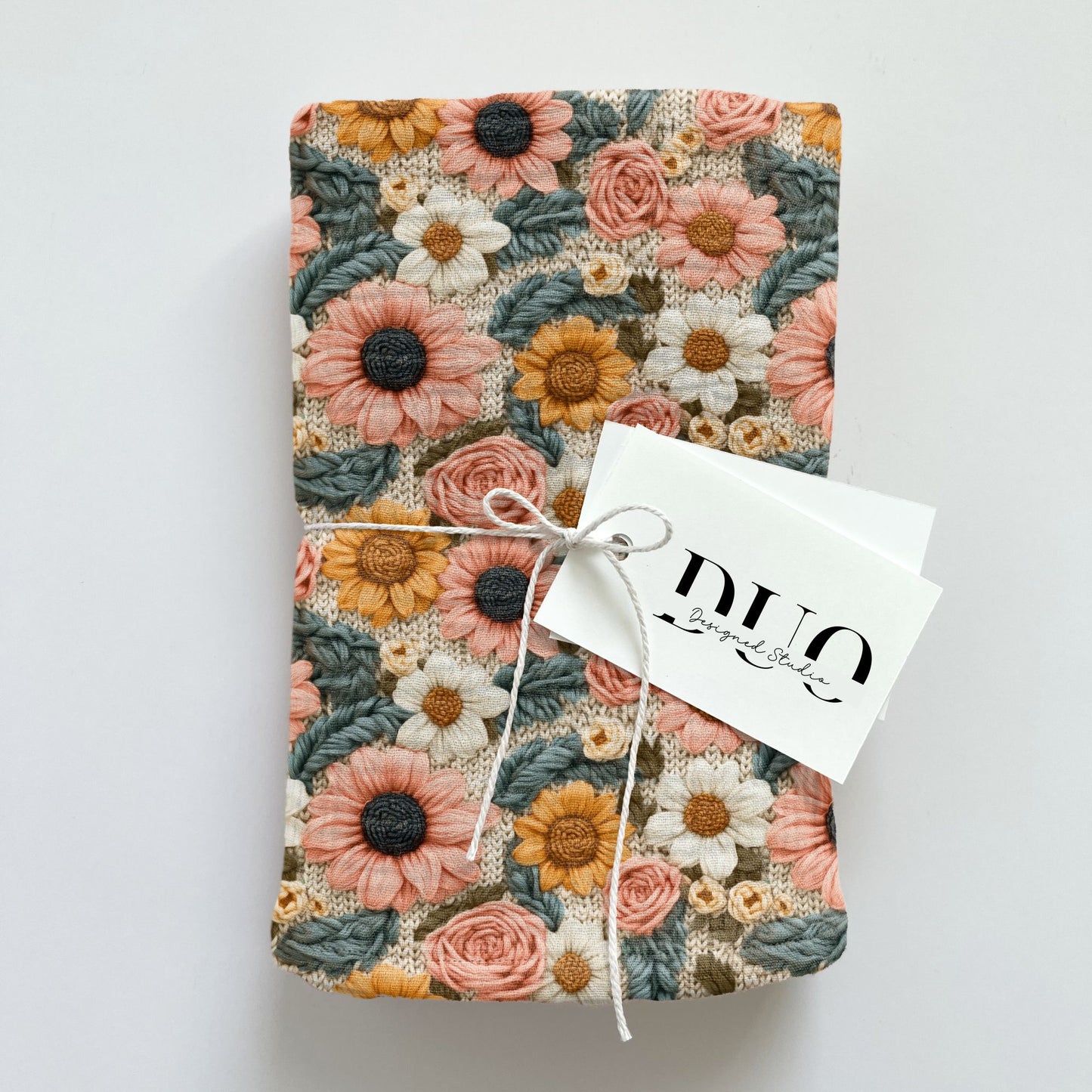 Peach Floral Embroidery Digital Seamless Pattern