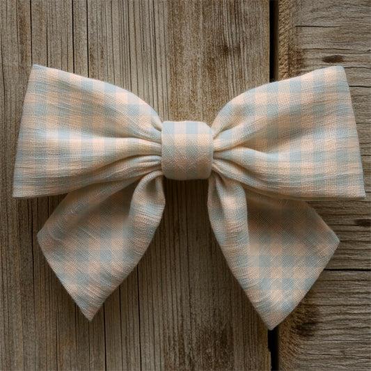 Petal Blooms Pink Blue Gingham