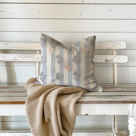 Petal Blooms Striped Heart