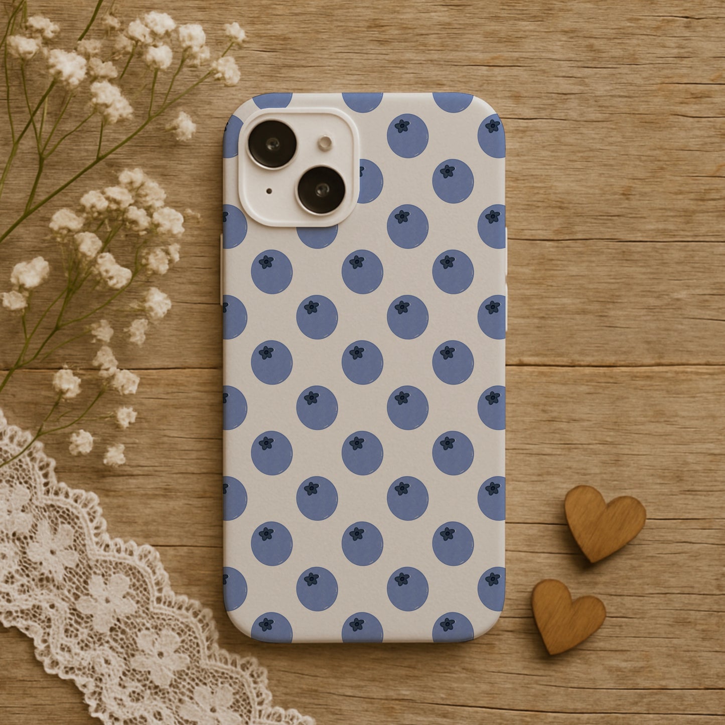 Blueberries on White