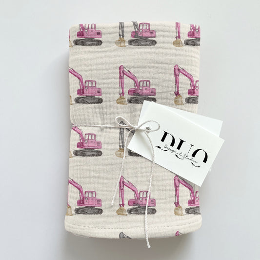 Pink Diggers on Neutral Digital Seamless Pattern