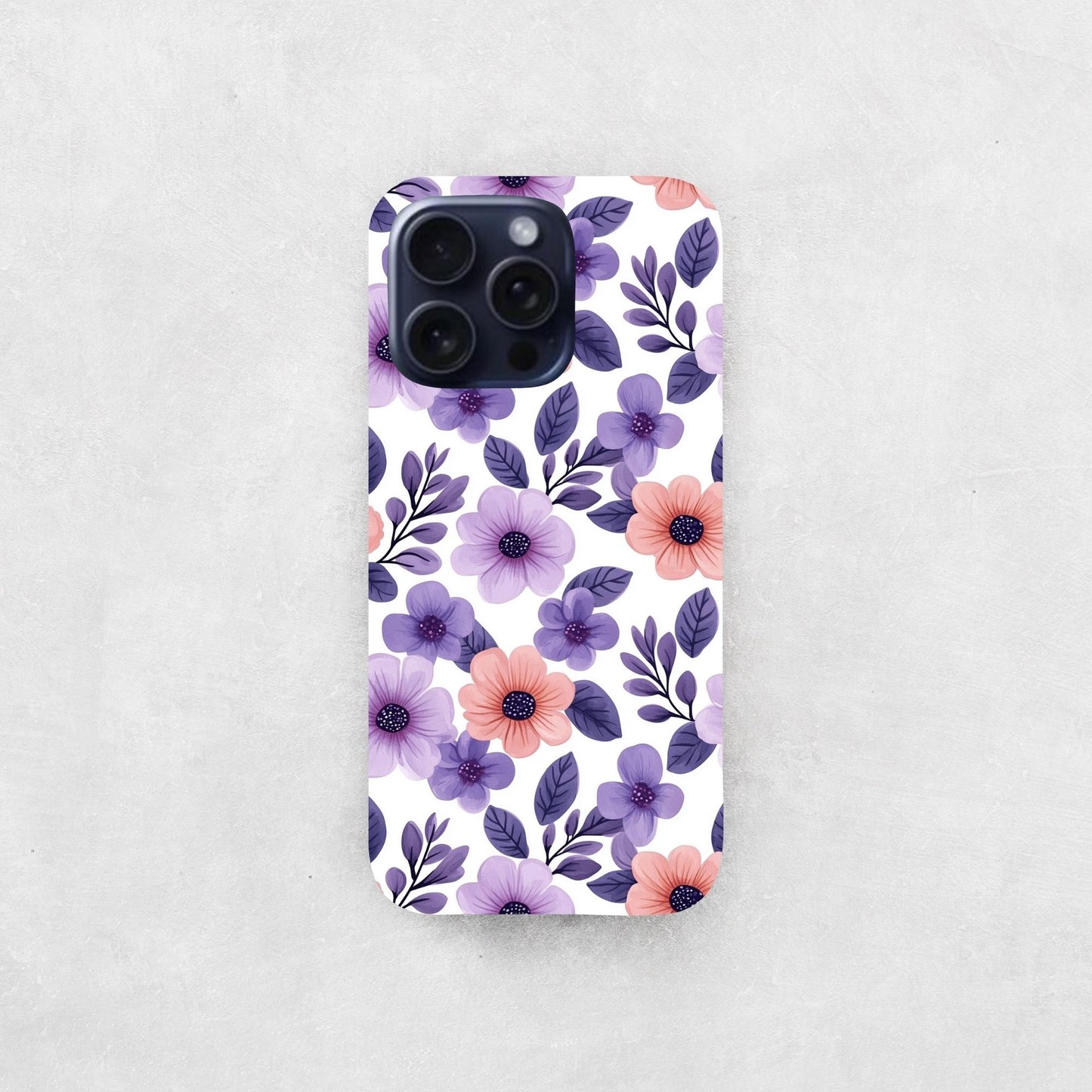Purple Pink Floral Digital Seamless Pattern