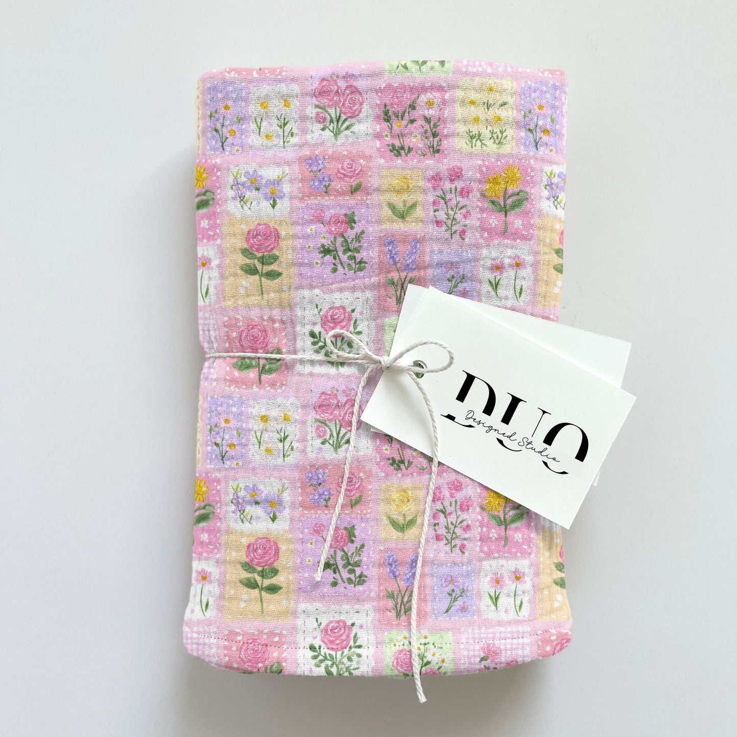 Pink Rose Lavender Patchwork Digital Seamless Pattern