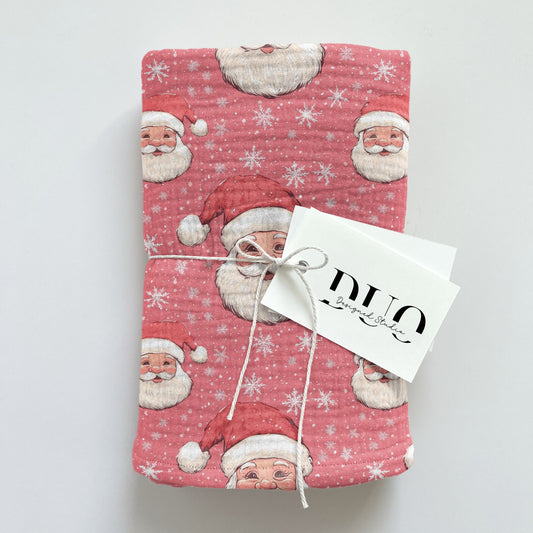 Pink Santas Digital Seamless Pattern