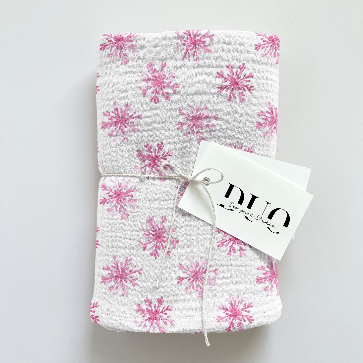 Watercolour Pink Snowflakes Digital Seamless Pattern