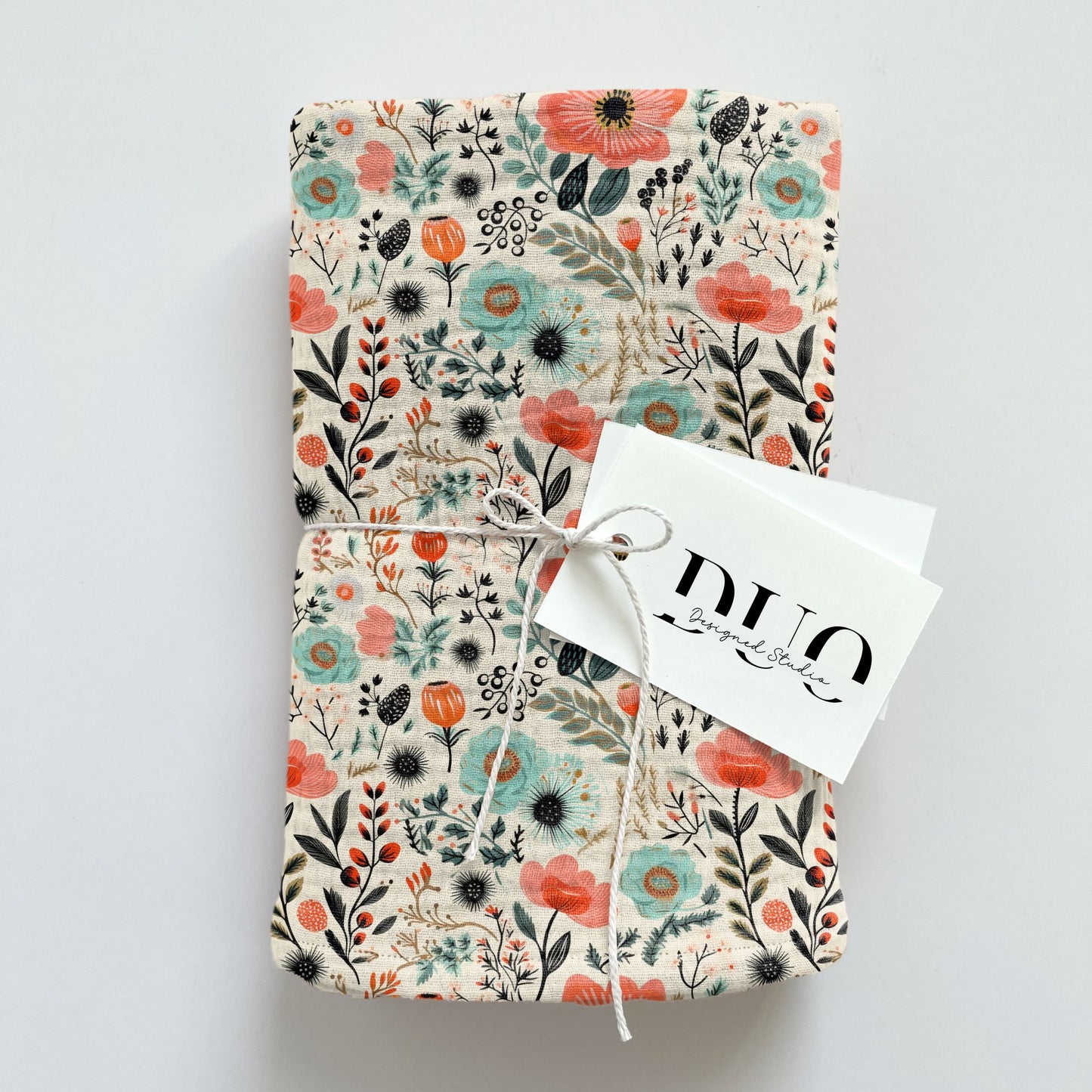 Pink Teal Ditsy Floral Digital Seamless Pattern