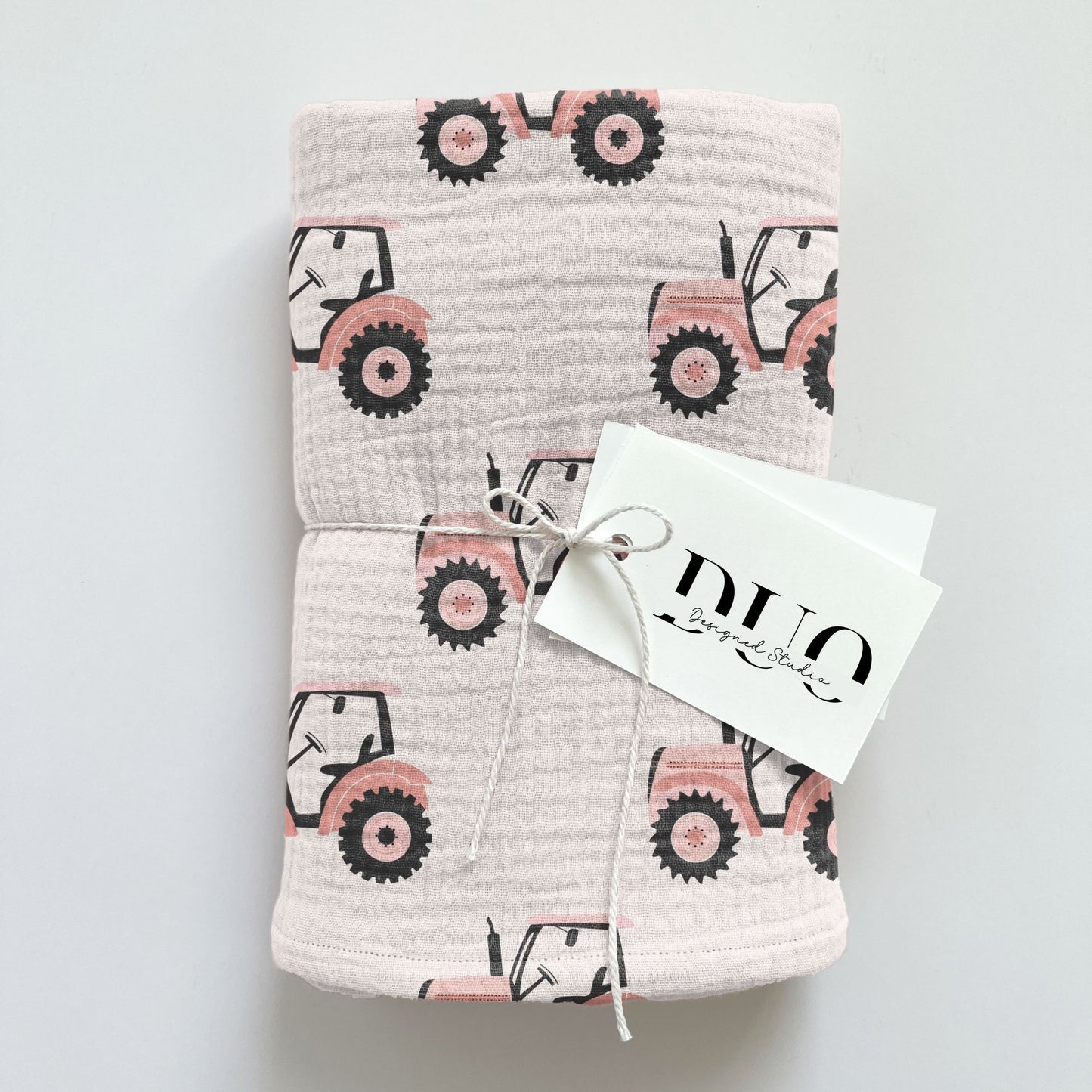 Pink Tractors Digital Seamless Pattern