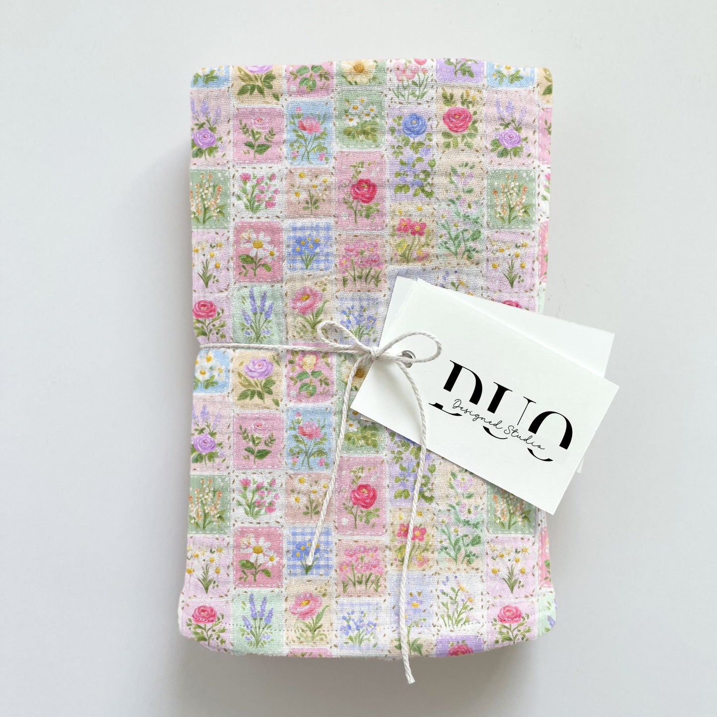 Preppy Floral Patchwork Digital Seamless Pattern