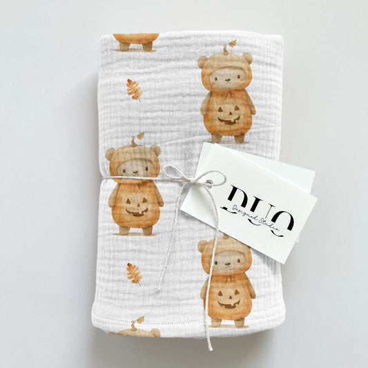 Pumpkin Bear Digital Seamless Pattern