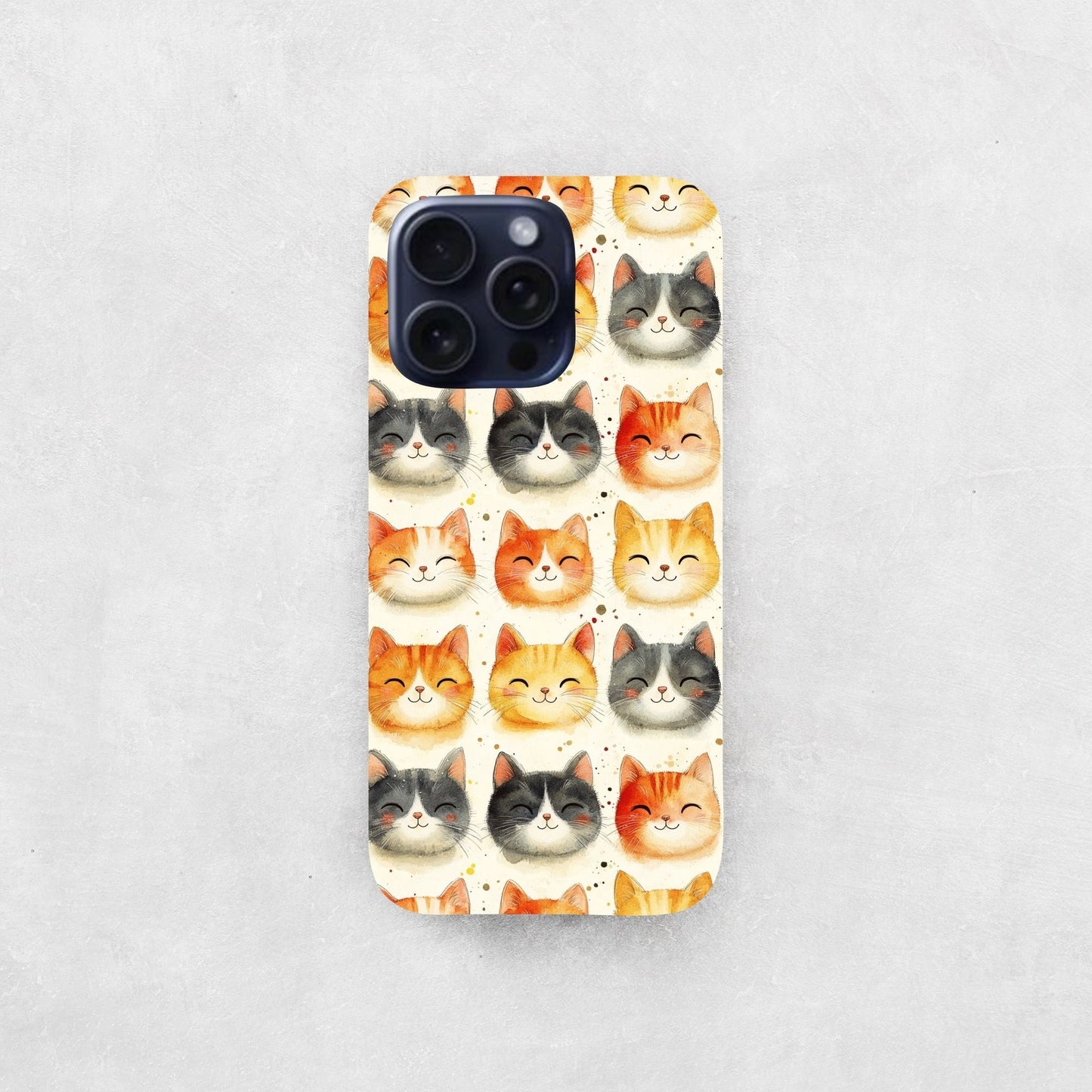 Purring Cats Digital Seamless Pattern