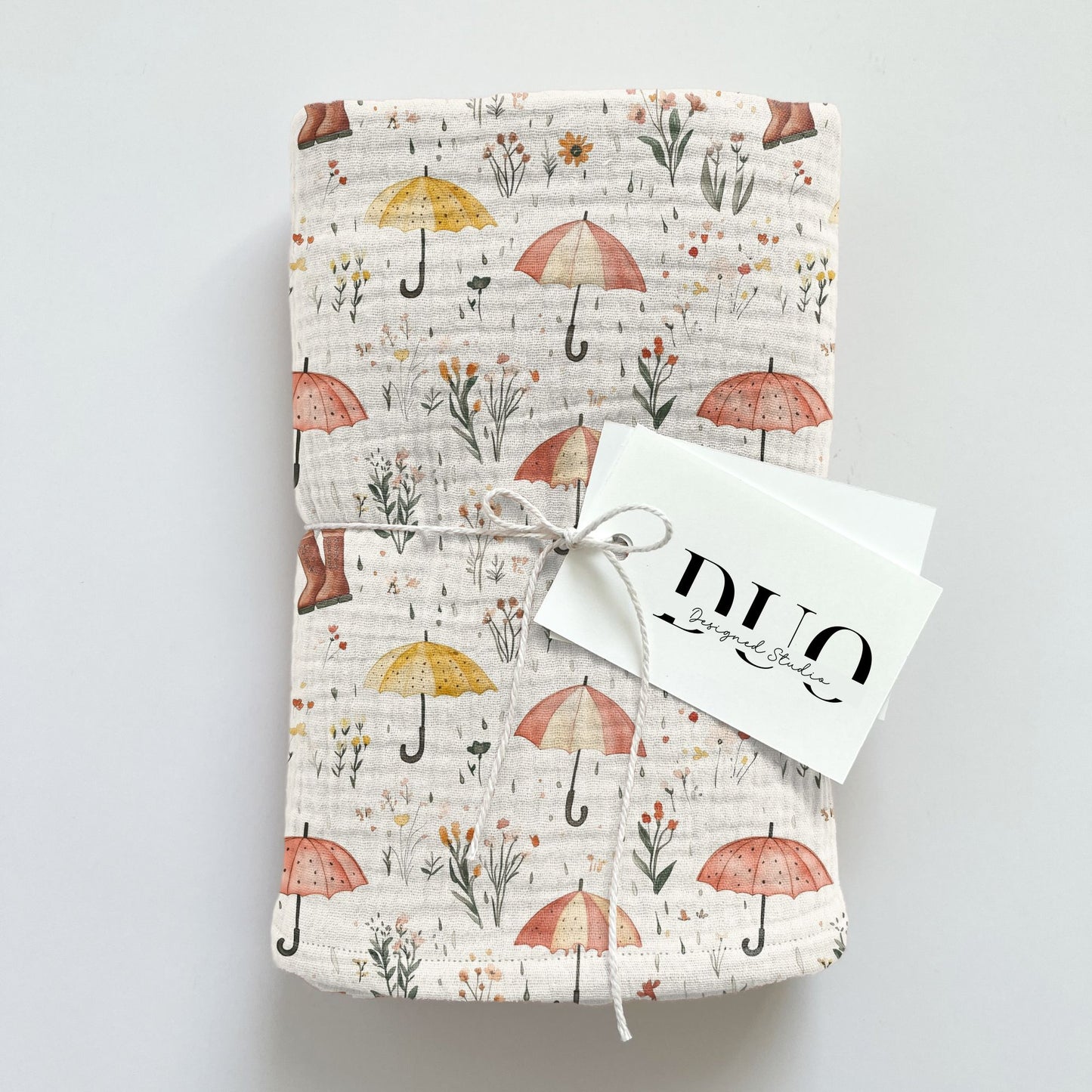 Rainy Spring Umbrellas Digital Seamless Pattern