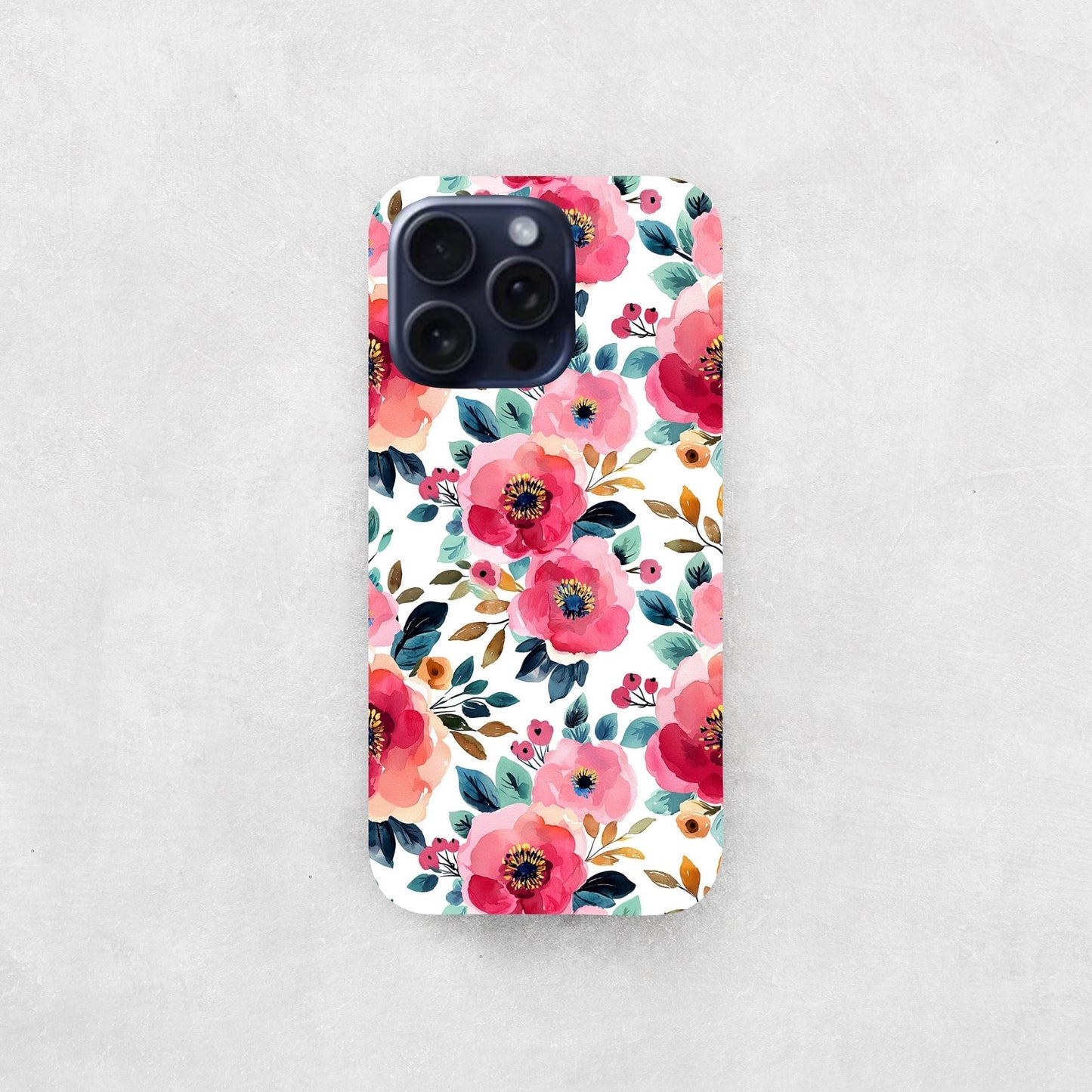 Red Pink Green Watercolour Digital Seamless Pattern
