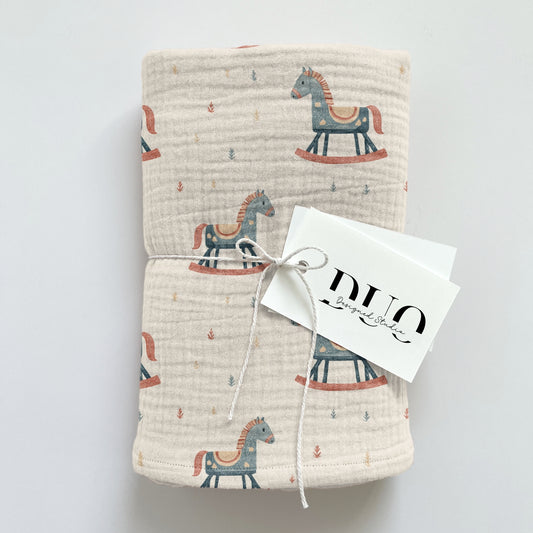 Rocking Horses Digital Seamless Pattern