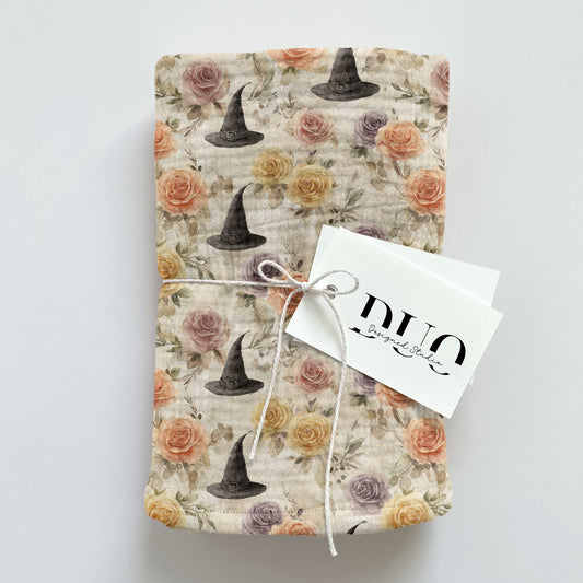 Floral Witch Hat Digital Seamless Pattern