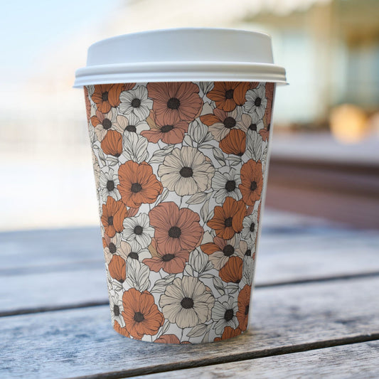 Rust Flowers Digital Seamless Pattern