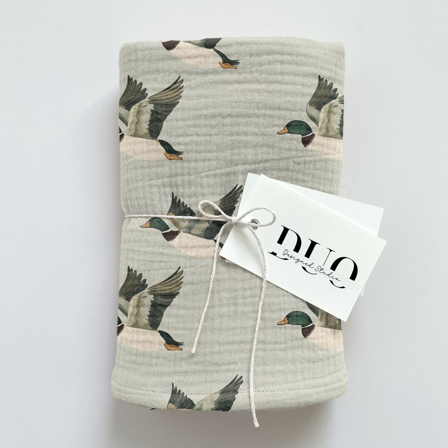 Sage Ducks Digital Seamless Pattern