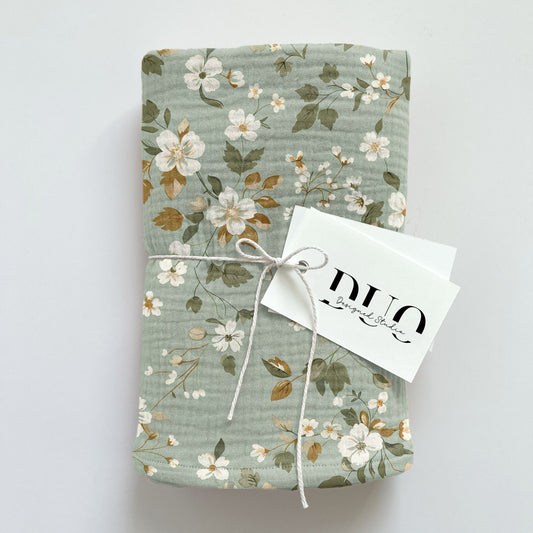 Sage Green Spring Floral Digital Seamless Pattern